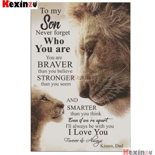 Kexinzu Full Square Round Drill 5D DIY Diamond Painting "Lion wishes" 3D Embroidery Cross Stitch Mosaic Home Decor Gift