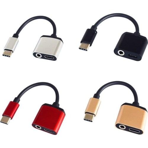 Type-c 2-in-1 Audio 3.5mm Headphone Converter for Xiaomi Huawei Charging Listening song Fast Stable Easy to Carry CE1775-CE1779