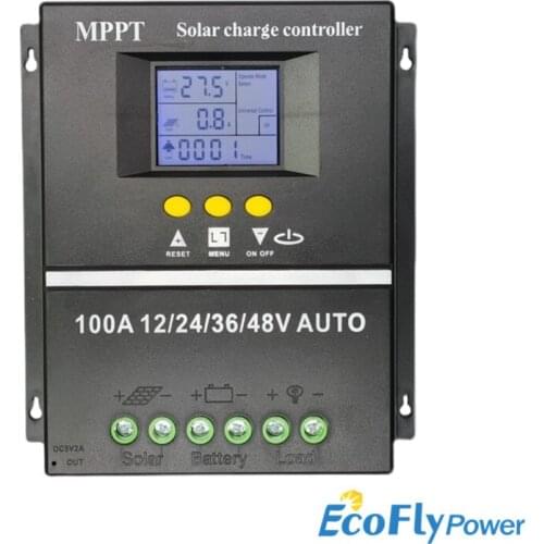 PWM 80A 100A 12V 24V 36V 48V AUTO solar charge controller Solar PV Battery Charger with LCD Display Solar PV Regulators Dual USB