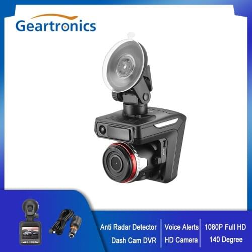 2-In-1 Car DVR Dashcam Radar Detector 140° Lens 1080P HD Dashboard Camera Anti Radar Detector With English Russian Voice Alerts