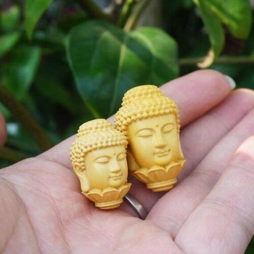 1pcs 33X20mm/26X16mm Natural Boxwood Beads Carved Guanyin Wooden Pendant Loose Mala Space Beads Finding DIY Jewelry Accessories
