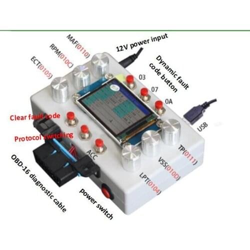 Fast Free Shipping Car OBDII 16PIN ECU Simulation Tool Standard OBDII Emulator for OBD 2 Vehicles OBDEMOTO 6009