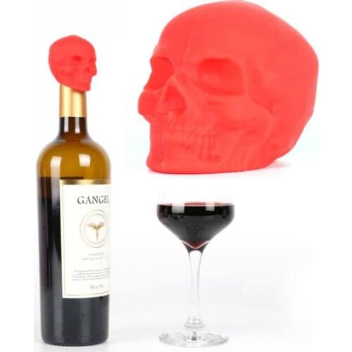 Skull Wine Bottle Stopper Creative Silicone Wine Bottle Stopper Vacuum Sealed Wine Plug Kitchen Supplies Bar Tools Accessories