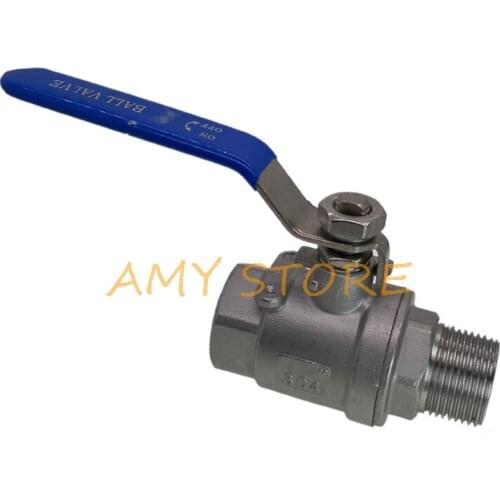DN25 1" BSP Female x Male Threaded Ball Valve Stainless Steel SS304 Vinyl Handle