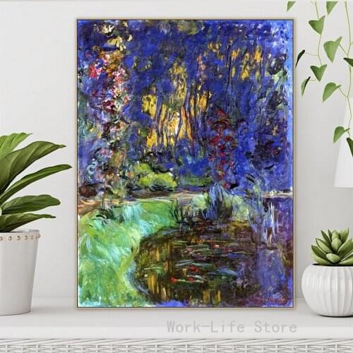 Famous Claude Monet The Garden in Giverny Oil Painting on Canvas Print Poster Modern Art Wall Pictures Living Room Home Decor