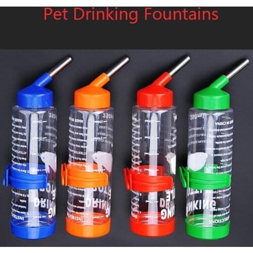 Cage Hanging 250ML Pet Drink Stainless Steel Automatic Water Fountain Bottle Rabbit Hamster Small Animals Supplies