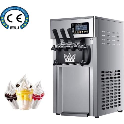 Commercial Soft Ice Cream Machine Electric 3-flavor Cone Ice Cream Machine 110V/220V Small Ice Cream Machine