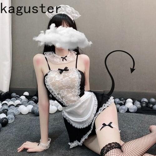 Hot Sexy Maid Cosplay Costume Lingerie Set Good Quality Elastic Anime Girls Clothing Lolita Bra and Panty Stockings
