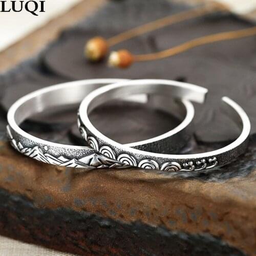 Fashion retro ethnic style S925 Thai silver eachother couple bracelet for men and women Z4097