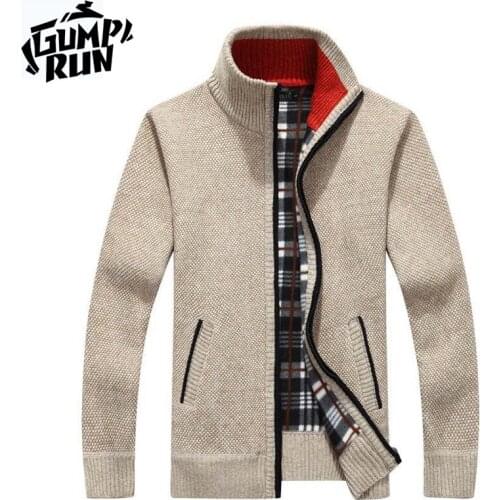 2020New Mens Sweaters Autumn Winter Warm Thick Velvet Sweater Jackets Cardigan Coats Male Clothing Casual Knitwear US Size 3XL