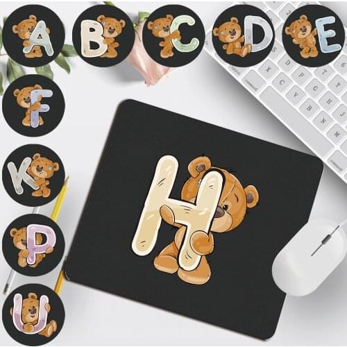 Mouse-pad Waterproof PU Leather Cute Bear Pattern Smooth Durable Game Mouse Mat Anti-slip Home Office Computer Mousepad