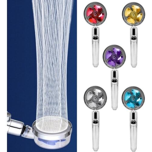 Shower Head Water Saving Flow 360 Degrees Rotating With Small Fan ABS Rain High Pressure spray Nozzle Bathroom Accessories New