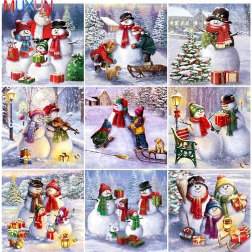 New Arrival 5D Diy Diamond Painting Snowman Diamond Embroidery Cartoon Rhinestones Mosaic Winter Christmas Gift Home Decoration