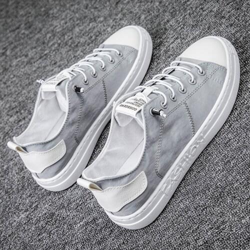 Spring New Canvas Shoes Mens Trend Old Beijing Cloth Shoes White Shoes Korean Board Shoes All-match Casual Trendy Shoes