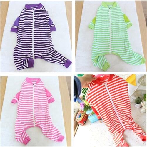 Dog clothes spring and summer clothing for large dogs Striped zipper four-legged dog clothes Golden Shepherd dog clothes