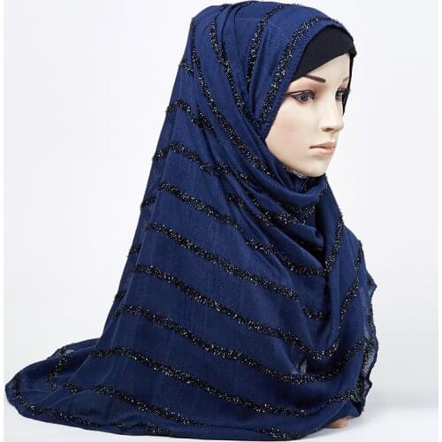 Plain Shimmer maxi cotton scarf hijab Plaid solid Fringed shawls glitter muslim long muslim head wrap turbans scarves/scarf