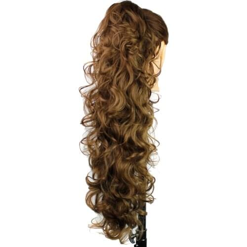 Luxury for Braiding 76cm 210g Long Wavy High Temperature Fiber Synthetic Hair Pieces Claw Clip Ponytail Extensions for Women