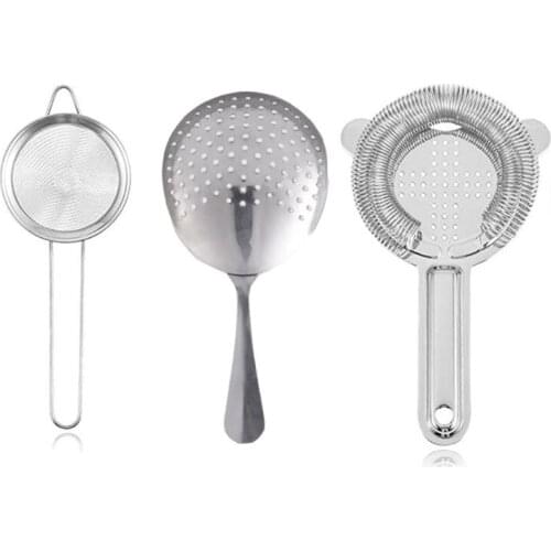 Bar Strainer Set of 3 Cocktail Strainer Include Strainer, Fine Mesh Strainer, Dropshipping