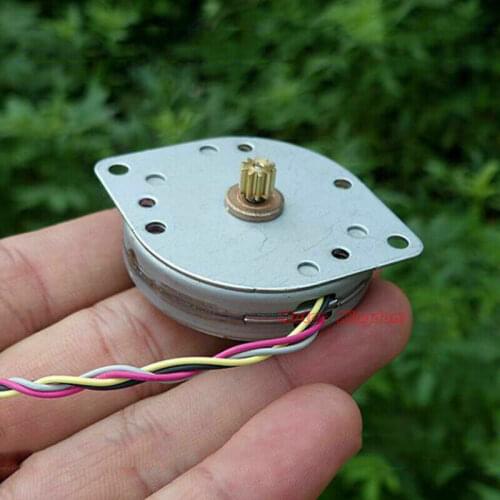 Portescap DC 12V 3.6 Degree 44mm Ultra-thin Round 2-phase 4-wire Mini Stepping Motor 0.5 Module 10T Copper Gear