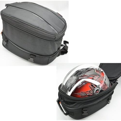 Waterproof Motorcycle Helmet Bag Multifunctional Black Tail Bag PVC Material Durable Large Capacity Motorcycle Rear Seat Bag
