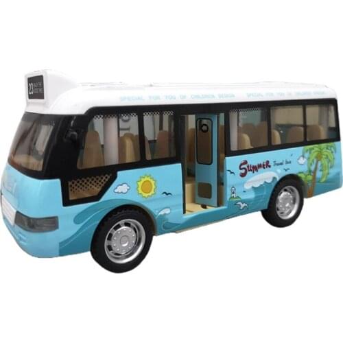 Sound Light Tour Bus Model Boy Toy Diecasts Toy Vehicles Kids Gift