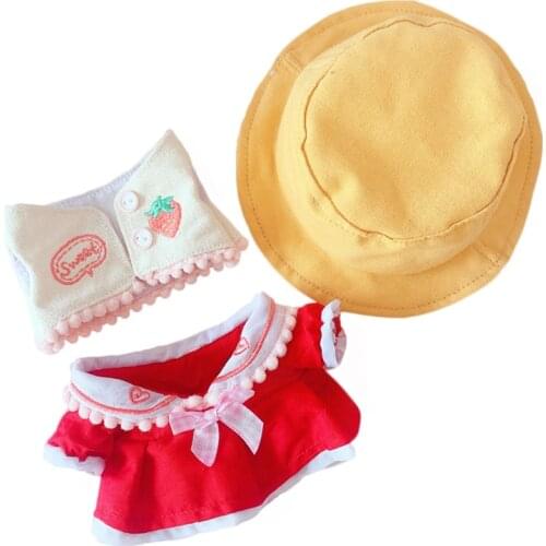1 Set 20cm doll clothes 1 hat+1 Vest +1 Princess dress Lovely Baby Plush for our generation doll accessories girl gift