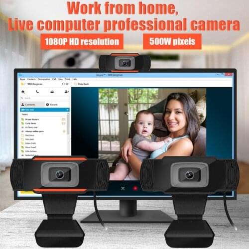 480P 1080P HD Webcam With Mic Rotatable PC Desktop Web Camera Cam Mini Computer WebCamera Cam Video Recording Work In Stock