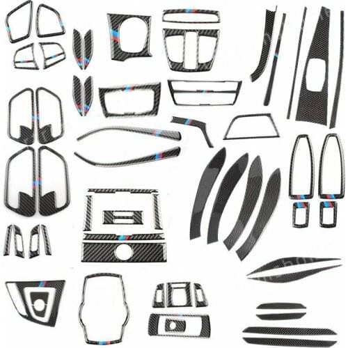 59pcs Real Carbon fiber Decoration Cover Trim For BMW 3 Series F30 320li 2013-17
