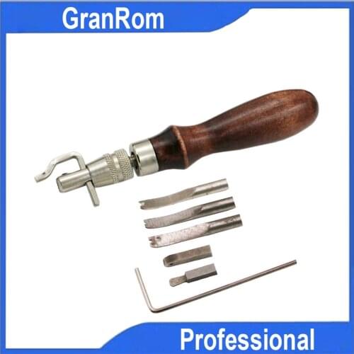 7 In 1 Slot Digger Handheld Edge Holder Sharpener Side Liner DIY Grooving Tool Multi-Function Leather Groover
