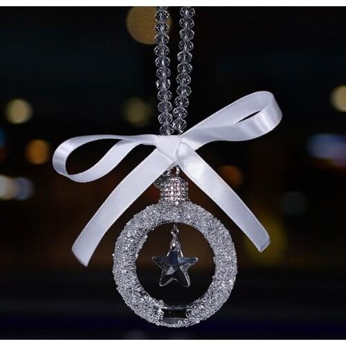 High Quality Car Accessories for Girls Amulet Heart Crystal Ornaments Rearview Mirror Hanging Car Pendant Interior Ornament