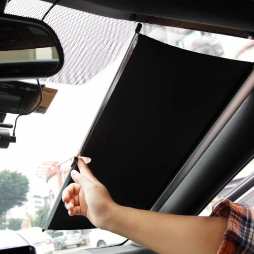 Okeytech 58/64CM Car Front Window Foldable Windshield Sun Shade Car Curtains Car Window Shade Auto Window Foldable Curtains