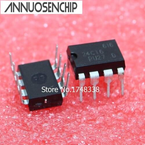 Free shipping 100PCS IC AT24C16 AT24C16AN-PU-2.7 EEPROM DIP8 NEW GOOD QUALTIY