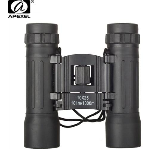 APEXEL 10X25 1000M Long Range Folding Mini Telescope HD Powerful Binoculars For Hunting Outdoor Camping Tourism With Neck Rope