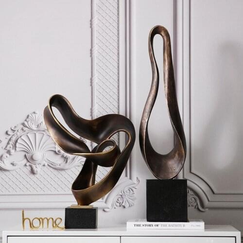 Large Size Creative Luxury Abstract Twisted Line Sculpture Decoration Model Room Porch Modern Minimalist Art Soft Decoration