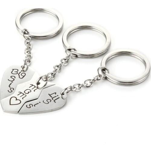 New Fashion DIY Stainless Steel Letter Creative Key Ring Mom Big Sis Lil Sis Stainless Steel Keychain Charms for Girls