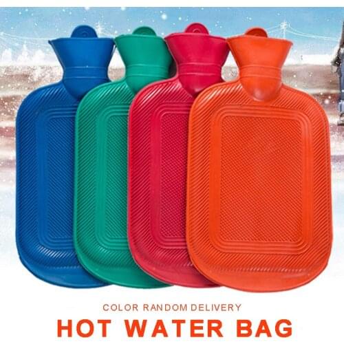 2000ML Hot Water Bottle Thick Rubber Bag Winter Warmer Hand Feet Warming Hot Water Bag Random color