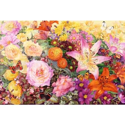 Flower butterfly The wooden puzzle 1000 pieces ersion jigsaw puzzle white card adult childrens educational toys