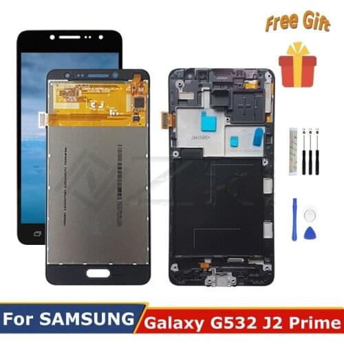 For Samsung Galaxy J2 Prime LCD Display Digitizer Assembly G532 G532F Full Panel Glass Touch Screen Replacement Parts With Frame