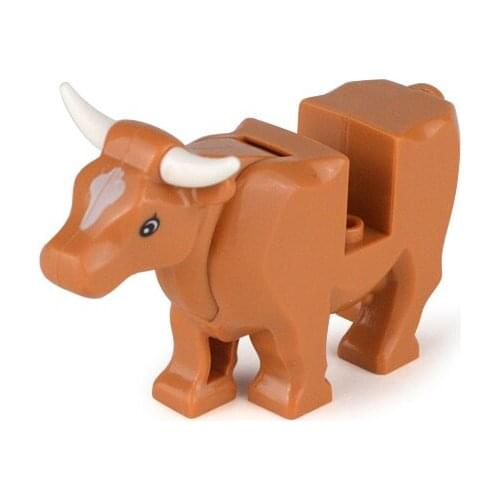 Cattle Animals Building Blocks Brick Horse Crocodile Gorilla Tiger Kids Toys Animal Lockings Figures Assemble