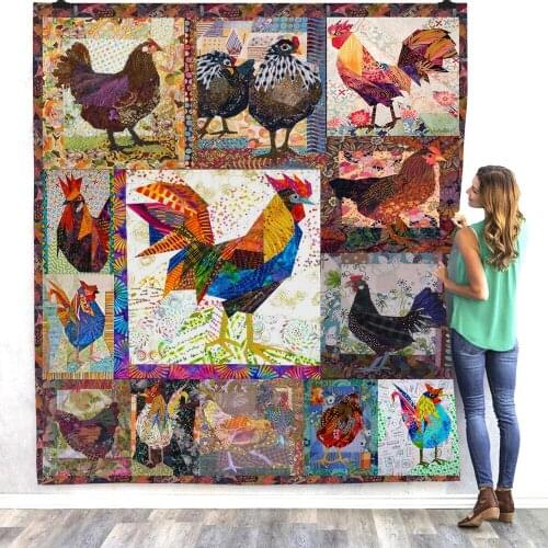Flannel Blanket Heating Anti-pilling Portable Wearable 3D Printing Chicken Series Pattern Home Sofa Bedroom Nap Shawl Blanket