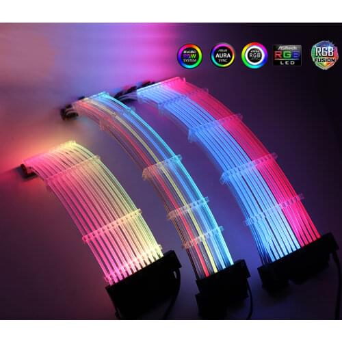 GPU Extension Cable 8PIN 5V3PIN Lighting Cable 24PIN 8+8 Strimer Wire VGA 8+8+8 Extension RGB Motherboard Extender PC MOD A-RGB