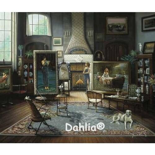 Fairytale town oil painting Handmade Needlework Embroidery DIY Cross Stitch Kits Crafts 14CT Unprinted Home decor wall Arts