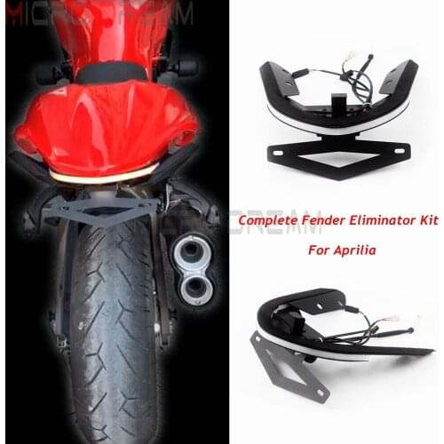 For Ducati Monster 821 1200/S 14-17 Motorcycle Fender LED Tail Tidy Eliminator Kit Turn Signal Integrated License Plate Bracket