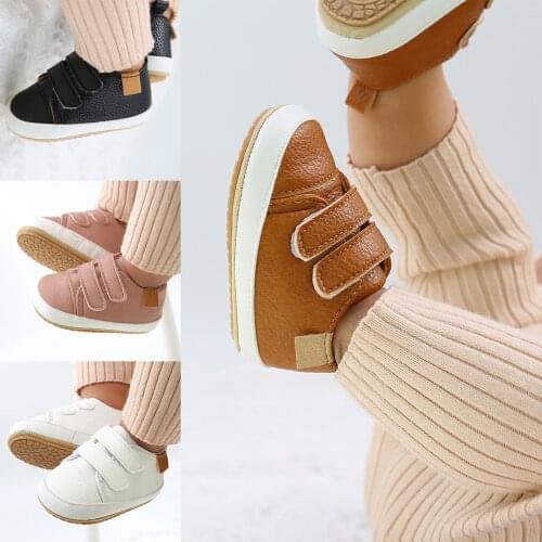 Citgeett Spring Newborn Infant Baby Boys Girls Autumn Sneaker Casual Anti-Slip Rubber Sole Lace-up Toddler First Walker Shoes