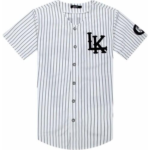 New Summer Style Mens T shirts Fashion 2019 Streetwear Hip Hop baseball jersey striped shirt Men Clothes tyga M-XXL