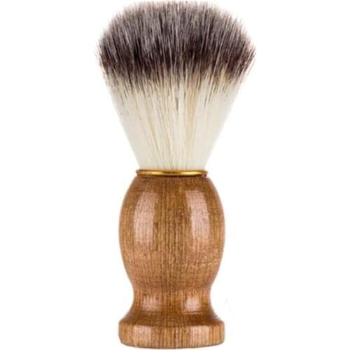 Men Shaving Brush Barber Tool Soap Foam Brushes Razor Accessories Wood Handle Lather Brush