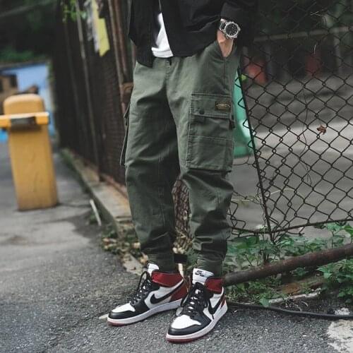Hip Hip Streetwear Mens Camouflage Joggers Pants 2021 Men Ribbons Cotton Cargo Pant Trousers Elastic Waist Harem Pant Men