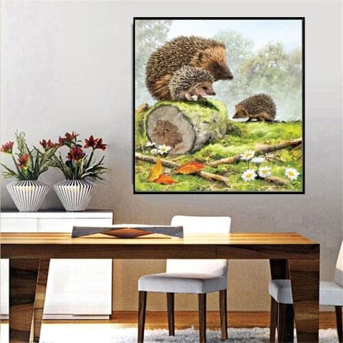 DIY Diamond Painting Set Cute Hedgehog 5D Square/Round Diamond Embroidered Landscape Mosaic Home Decoration Gift Children Gift