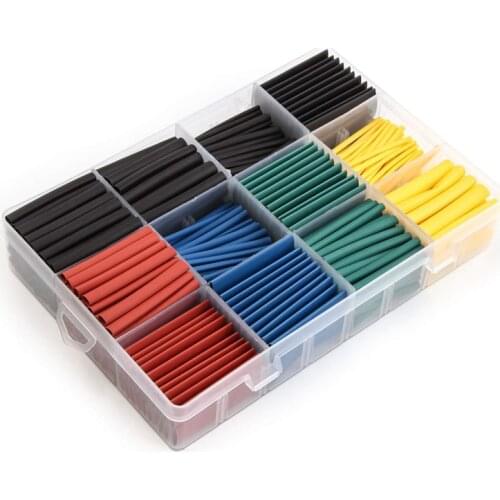 530pcs Heat Shrink Tubing Kit Shrink Wrap Insulation Tube Assortment Polyolefin Ratio 2:1 Wrap Wire Cable Sleeve Tubes Kit