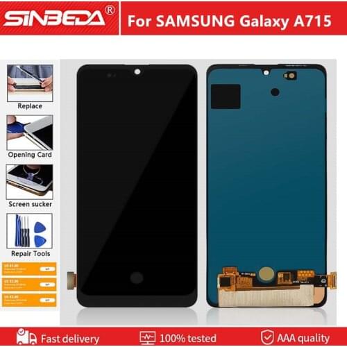 New Super AMOLED For SAMSUNG Galaxy A71 A715 A715F A715FD Display Touch S6 Active Screen Digitizer Assembly Replacement